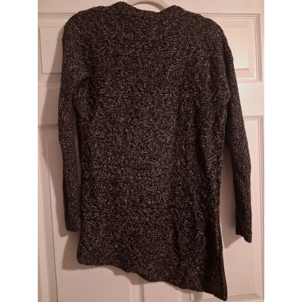 Athleta Northern Lights Wool Cashmere Tunic Sweater Side Zip Marled Black Size S - Picture 5 of 6